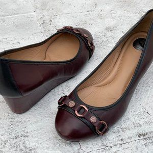 Nurture Women Heel Sandal Shoes Brown/Black Leather Upper Size 8.5M